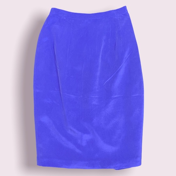 Shomi SILK 2pc set skirt jacket flower buttons size 8 vintage coordinates EXC CD - Picture 3 of 10